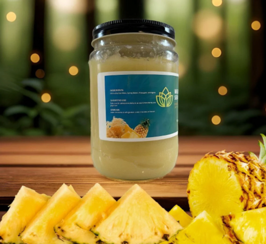 32oz Pineapple-Infused Sea Moss Gel - Organic, Vegan, Tropical Flavor - Great for Smoothies & DIY Recipes - Nutrient-Rich